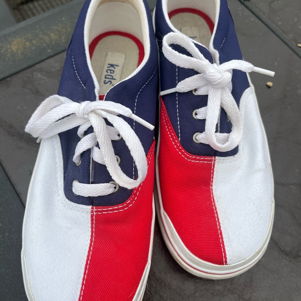 Keds Vibrant Red White and Blue Sneakers
